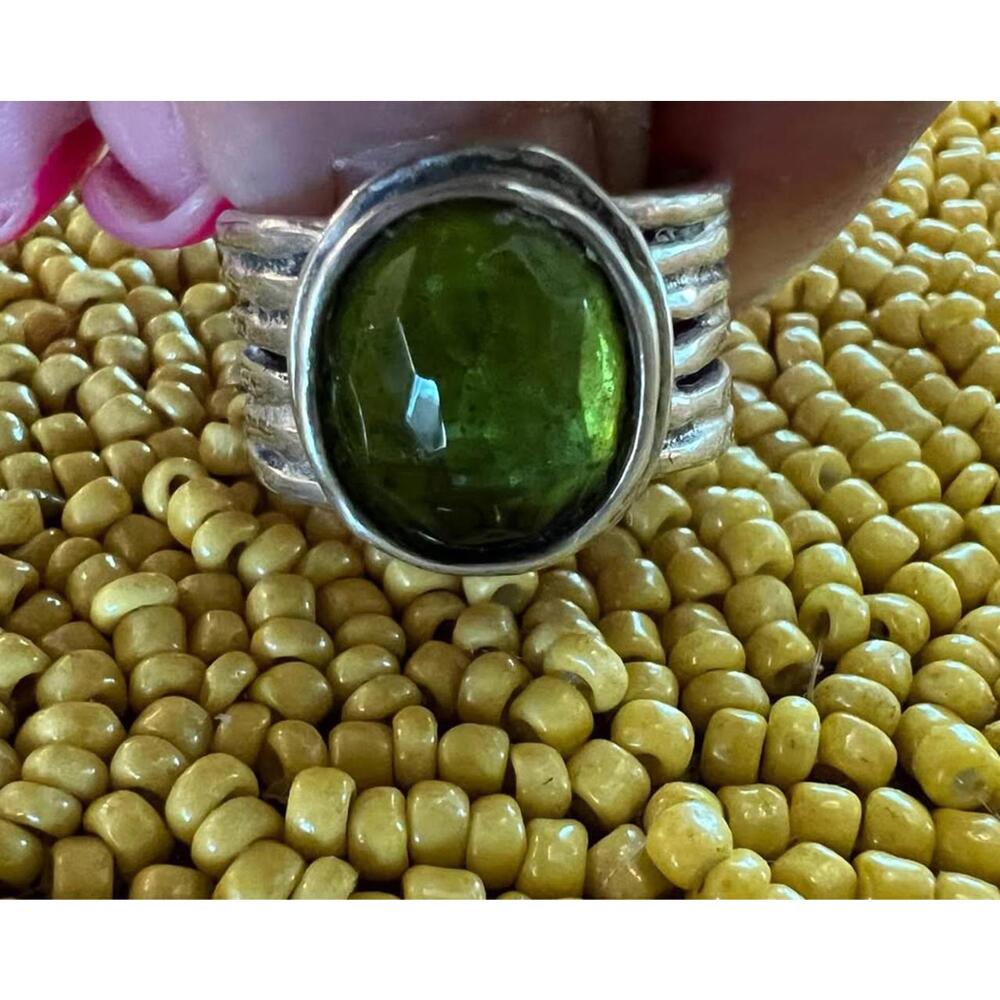 Silpada Size 7 Sterling Silver Green Quartz Ring
